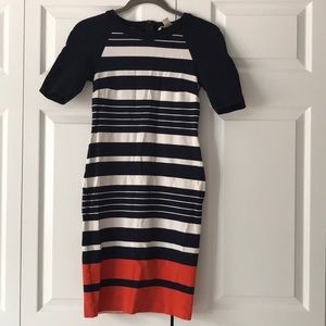 Midi Length Stripped Dress